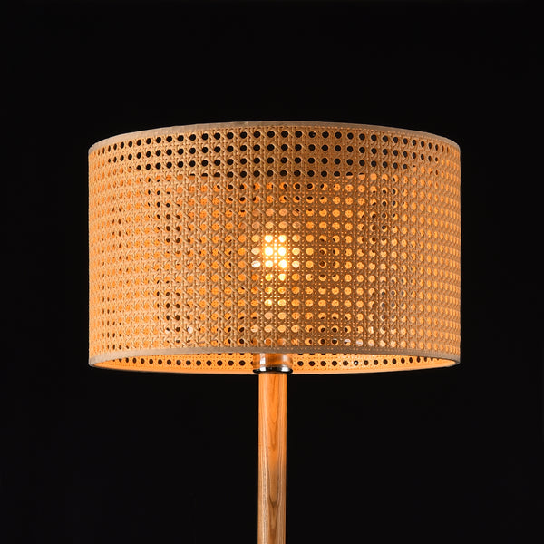 Állólámpa Rochdale 1 x E27, max. 60W 154 cm Fa Rattan Lámpabúra: Sárgásbarna [lux.pro] 