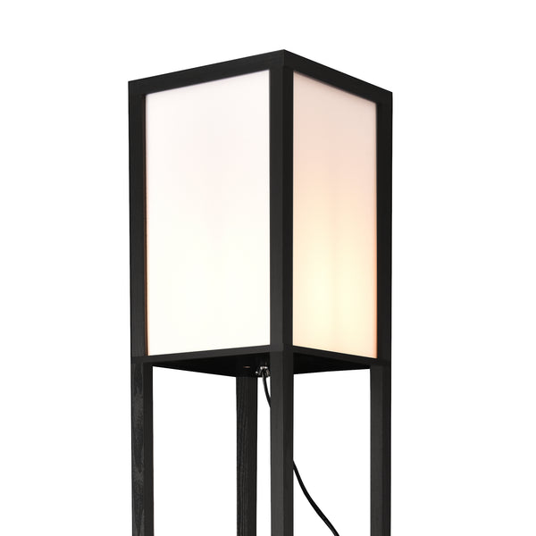 Állólámpa polcokkal Stapleford E27 60W fekete/fehér [lux.pro]