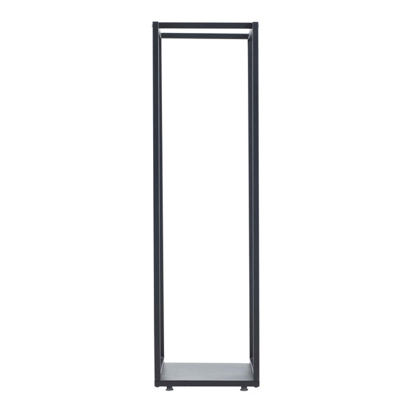 Tűzifaállvány Tornved acél 35x35x120 cm fekete [en.casa]