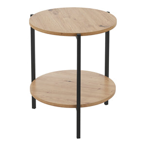 Kisasztal Kuopio 50 x Ø40 cm Fekete / Fahatású [en.casa]