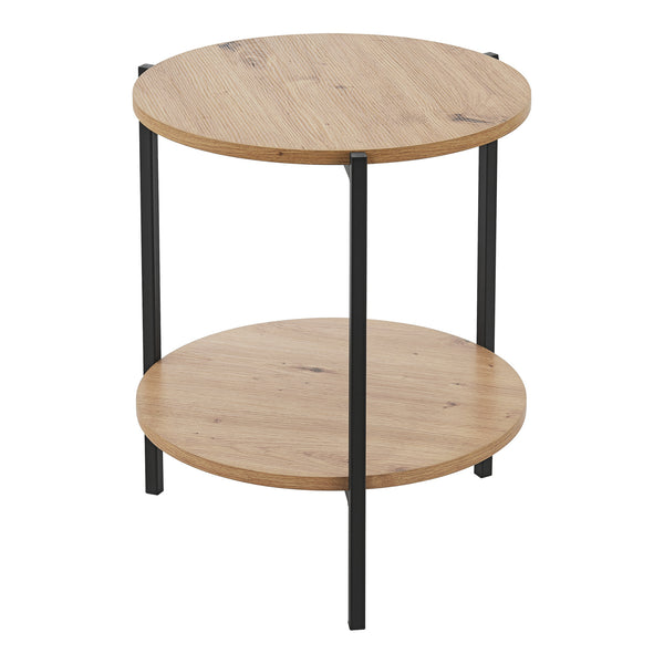 Kisasztal Kuopio 50 x Ø40 cm Fekete / Fahatású [en.casa]