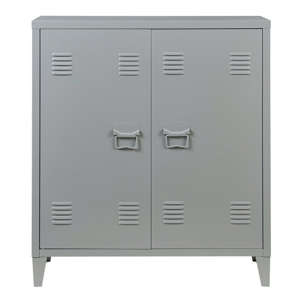 Fémszekrény Oripää 90x80x33 cm sötétszürke [en.casa]