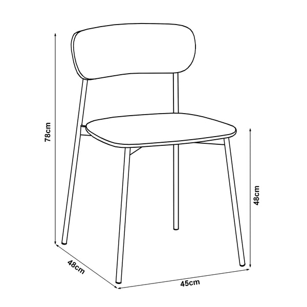 Étkezőszék Jyväskylä 2-es szettben 78x45x48 cm bézs [en.casa]