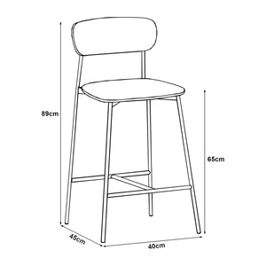 Bárszék Jyväskylä 2-es szettben 89x40x45 cm bézs [en.casa]