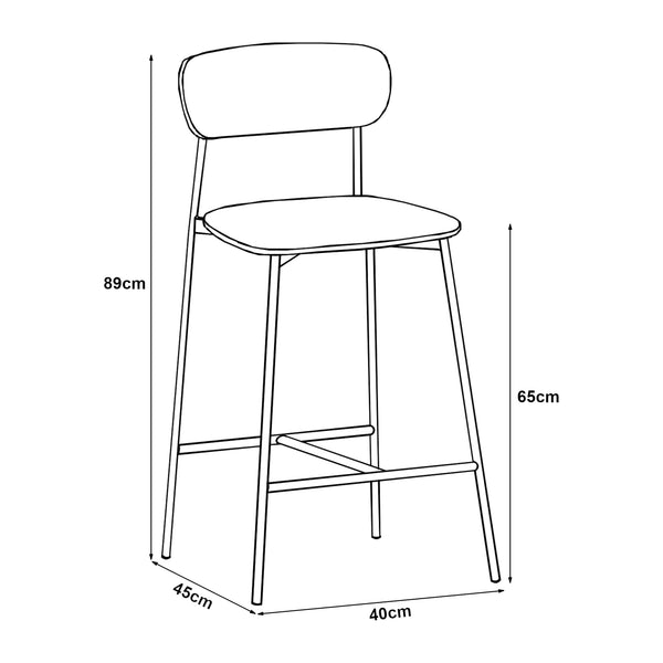 Bárszék Jyväskylä 2-es szettben 89x40x45 cm bézs [en.casa]