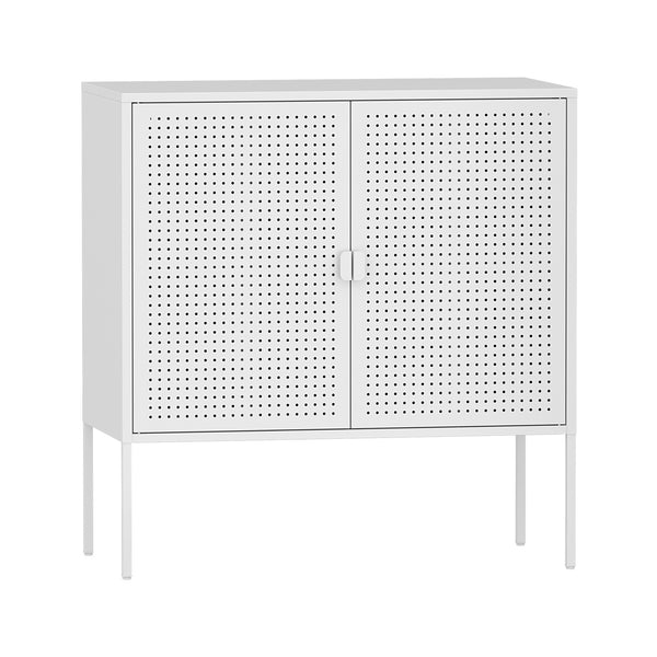 Kétajtós komód Castelli 82,5 x 80 x 40 cm acél fehér [en.casa]