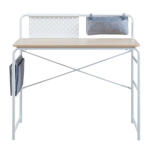Íróasztal Dyrøy 98x98x46cm fehér/tölgy [en.casa]