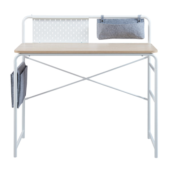 Íróasztal Dyrøy 98x98x46cm fehér/tölgy [en.casa]