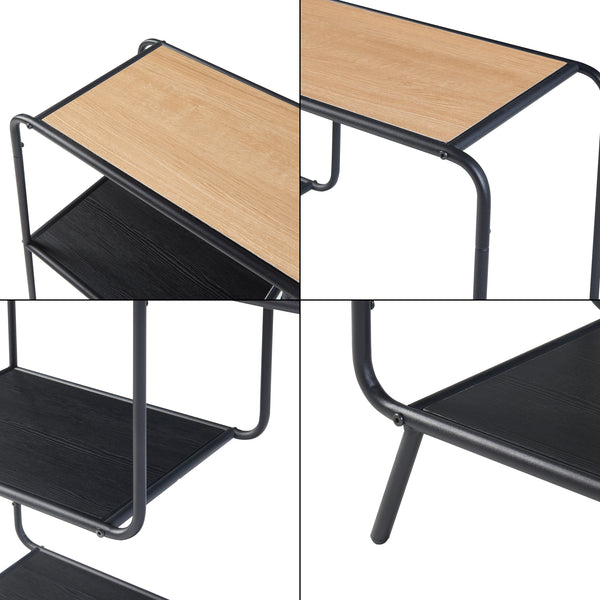 Konzolasztal Krødsherad 83x102x36cm fekete/tölgy [en.casa]