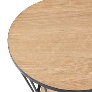 Kisasztal Fossbergom fekete/tölgyfa-hatású [en.casa]