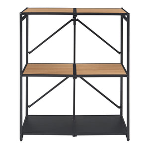 Összecsukható állópolc Telemark 81x68x38 cm fekete/tölgyfa-hatású [en.casa]