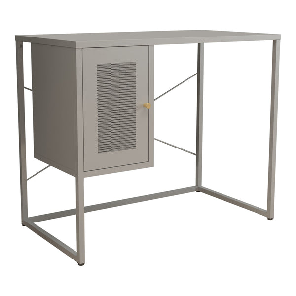 Íróasztal Sund acél 75x100x50 cm szürke [en.casa]