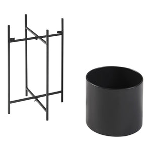Növénytartó állvány szett Orsa 3 db fekete [en.casa]