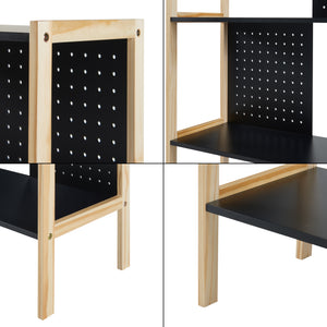 Álló polc Dønna 120x63x28cm fekete/fahatású [en.casa]