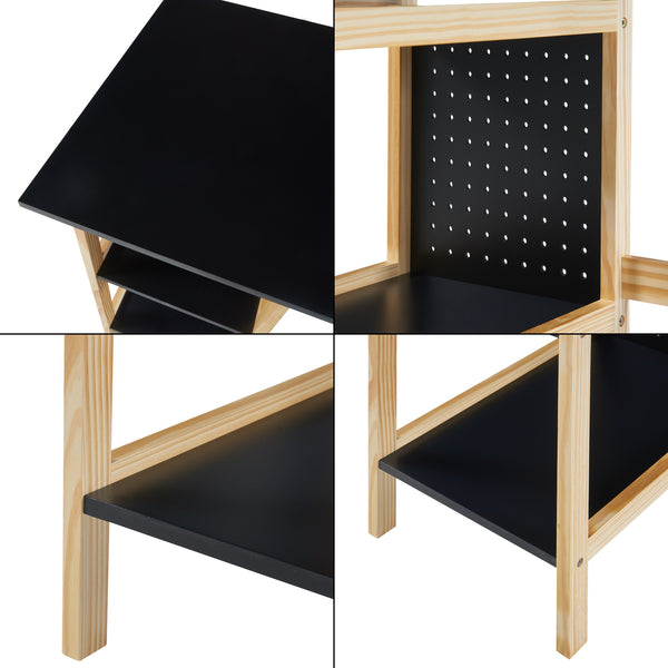 Íróasztal Dønna 120x60x75cm fekete/fahatású [en.casa]
