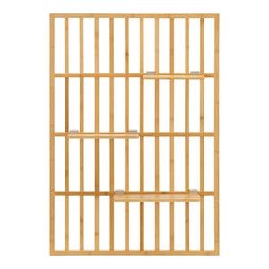 Fali panel polcokkal Røst 120x80x13cm bambusz [en.casa]