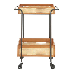 Tálalókocsi Tervola 81x61x39 cm rattan hatású [en.casa]