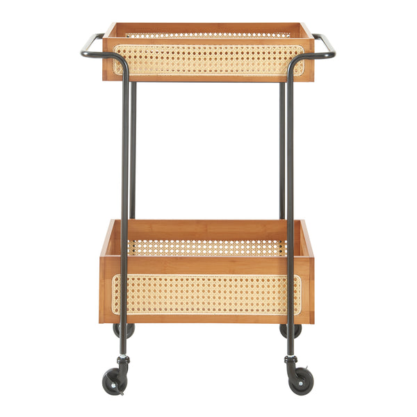 Tálalókocsi Tervola 81x61x39 cm rattan hatású [en.casa]