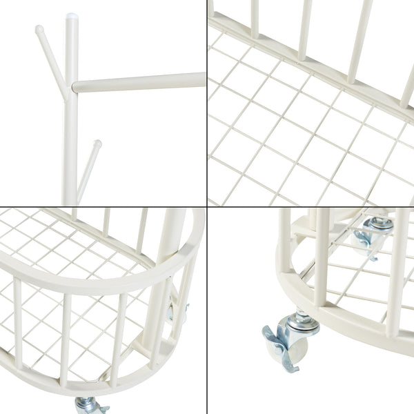 Gördíthető ruhaállvány Risør acél fehér [en.casa]