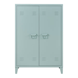 Fémszekrény Oripää 110x75x33 cm szürkés kék [en.casa]