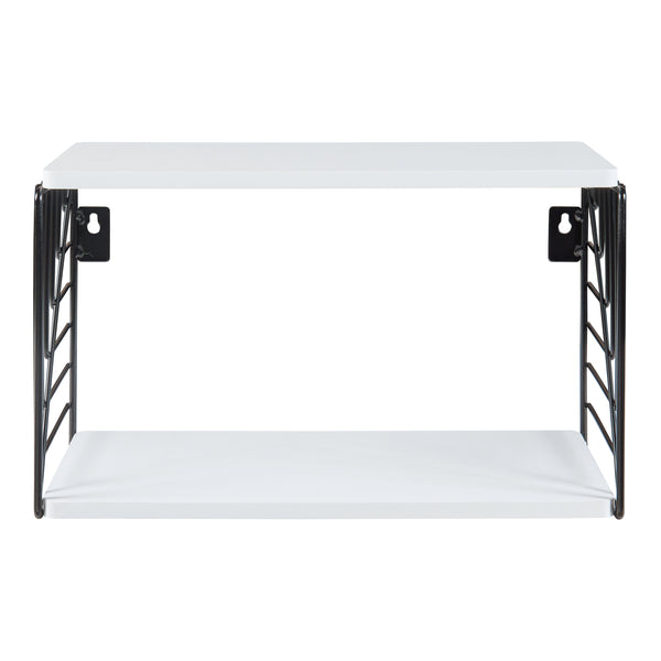 Fali polc Moss 39x18x23 cm fekete/fehér [en.casa]