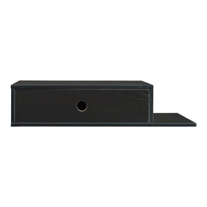 Fali polc fiókkal Stor 65x30x15 cm fekete [en.casa]