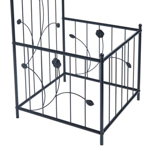 Rózsafuttató boltív Barisciano 2 virágos ládával fekete [casa.pro]