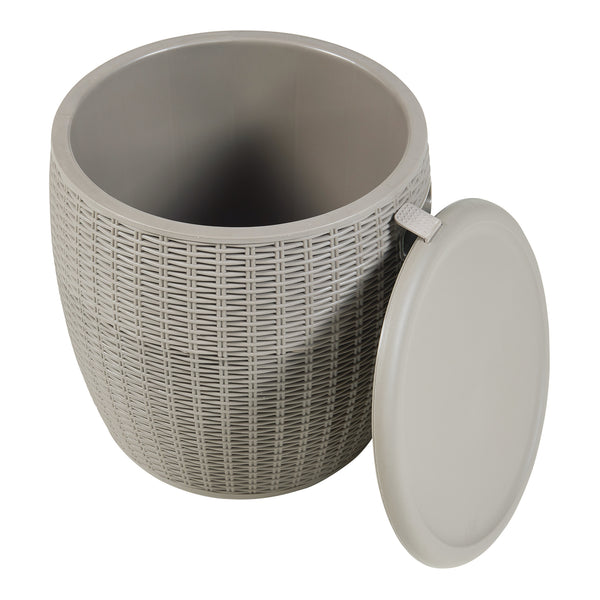 Kerti hűtőláda és ülőke Avetrana 44x Ø40 cm világosbarna [casa.pro]