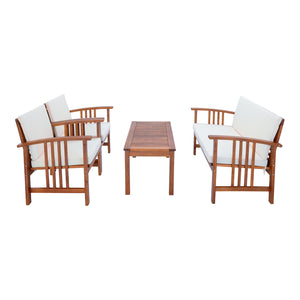 4 részes akácfa kerti bútor szett Brissogne FSC® tanúsítvánnyal [en.casa]