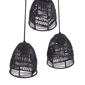 Függőlámpa Andover fém+rattan fekete [lux.pro]