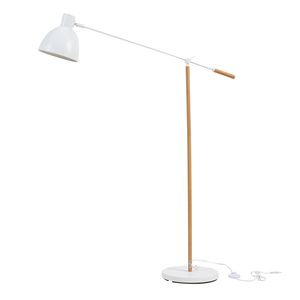 Állólámpa Banchory fém 163 cm fa hatású/fehér [lux.pro]
