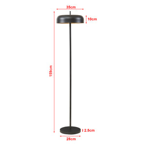 Állólámpa Barton 2 foglalatú fém 159 cm fekete [lux.pro]