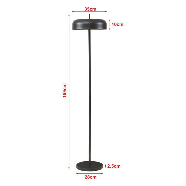 Állólámpa Barton 2 foglalatú fém 159 cm fekete [lux.pro]