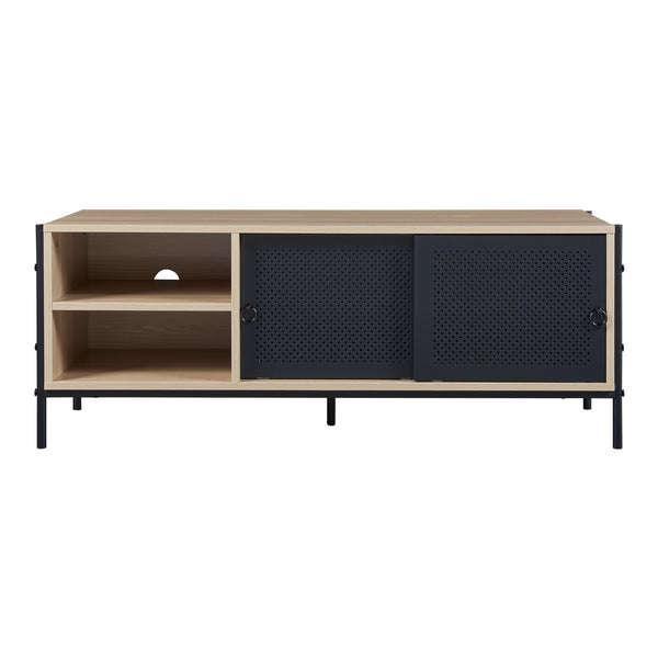 TV szekrény Tysnes 120x40x45 cm tölgyfa hatású/fekete [en.casa]