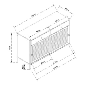 TV-szekrény Tysnes 120x40x75 cm tölgyfa-hatású/fekete [en.casa]