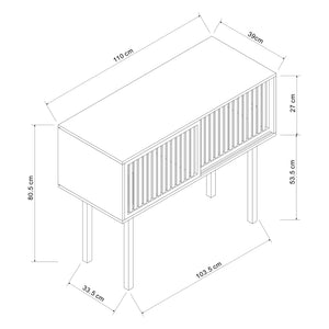 Konzolasztal Ypäjä 110x39x81 cm bambusz [en.casa]