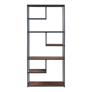 Könyvespolc Østre 180x83x34 cm fekete/diófa-hatású [en.casa]