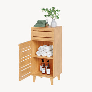 Fürdőszobai szekrény Epind 75x33x30 cm bambusz [en.casa]