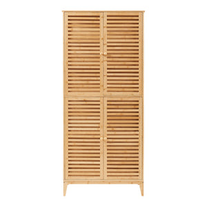 Fürdőszobaszekrény Raurgela 180x80x40 cm bambusz [en.casa]