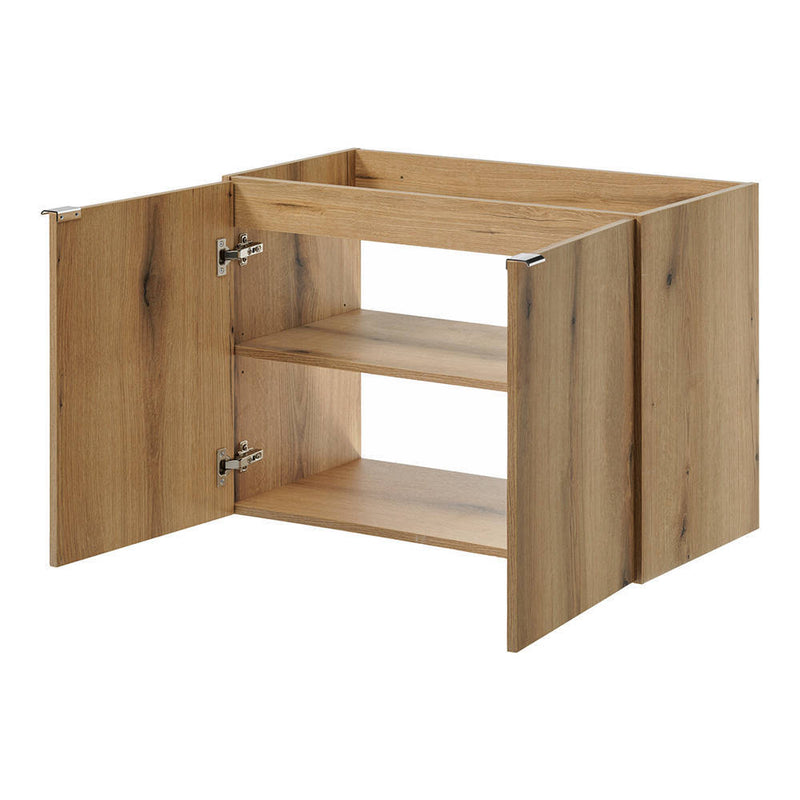 Méretrajz Mosdószekrény Newport 80x57x39 cm LED-tükörrel tölgyfa hatású [en.casa]