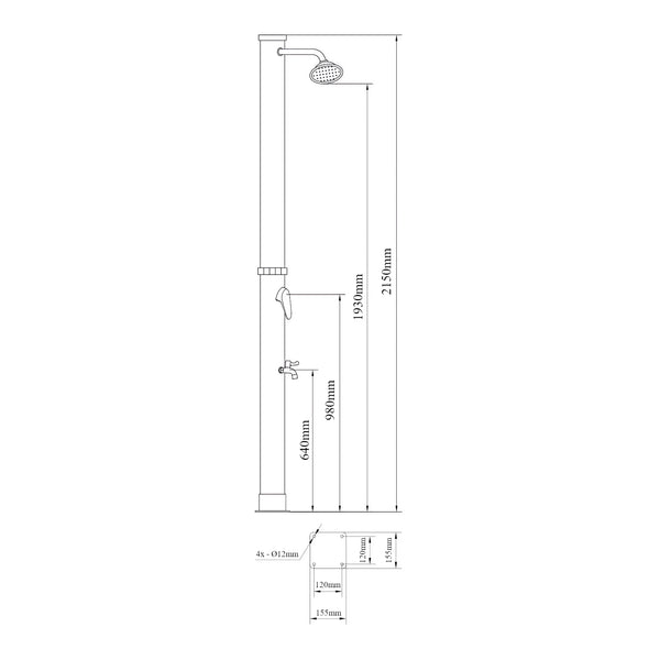 Szolárzuhany Frerievn 215 cm 18 L [casa.pro]