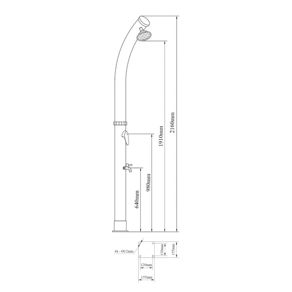 Szolárzuhany Kebomi 216 cm 18 L [casa.pro]