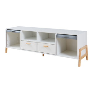 TV-szekrény Kvaefjord 160x40x52 cm fehér/szürke [en.casa]