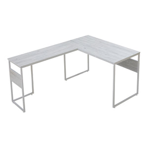 Íróasztal Karlstang L alakú 166x120x75 cm világosszürke [en.casa]