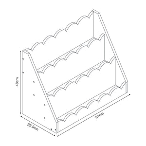 Gyerek könyvtartó polc Vestnes vattacukor/fehér [en.casa]
