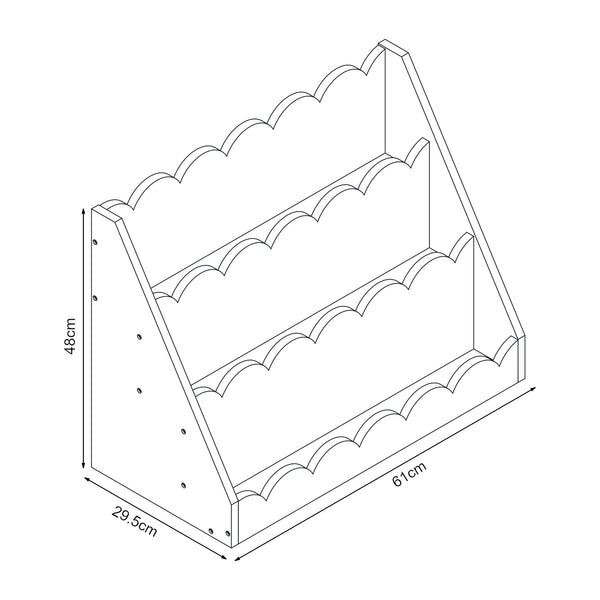 Gyerek könyvtartó polc Vestnes vattacukor/fehér [en.casa]