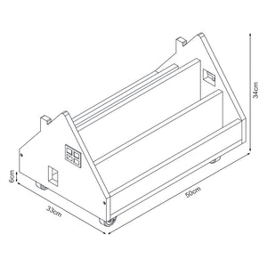 Gurulós gyerekpolc Vipsali 50x33x34 cm mentazöld/fehér [en.casa]
