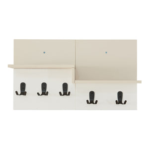 Fali fogas Botaruvn 2 polccal 34x59x13 cm bézs/fehér [en.casa]