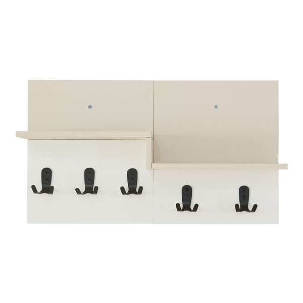 Fali fogas Botaruvn 2 polccal 34x59x13 cm bézs/fehér [en.casa]