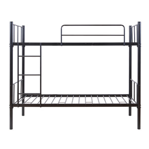 Fém emeletes ágy Berimma 90x200 cm fekete [en.casa]